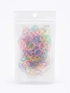 Élastiques à cheveux Unibond TPU transparents perlés, fabriqués en Corée, style simple, unisexe, usage quotidien, emballage en sachet OPP - Product Image 2
