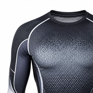 เสื้อกีฬาแขนยาวสำหรับใส่ป้องกันผดผื่นพิมพ์ลายตามสั่งยี่ห้อ OEM ODM - Product Image 4