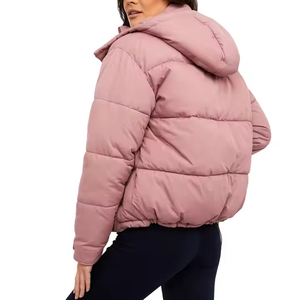 Hoodie matelassé personnalisé pour femme, streetwear décontracté d'hiver, production en gros - Product Image 4