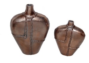 Antique Copper Plated Aluminum Flower Vase Set <b>Slim</b> Mouth Modern Design Handmade Home Decoration <b>Table</b> Decor Floor Display - Product Image 5