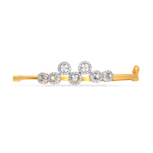 Elegant Women's Yellow Gold 14K Lab Grown Diamond Spiral <b>Bangle</b> <b>Bracelet</b> Classic Intricate Circular Design Sparkling Stones - Product Image 2