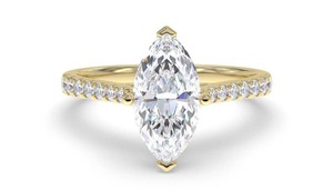 Impresionante anillo de hombro con diamantes marquesa de 0.50 ct, diamantes cultivados en laboratorio, en oro amarillo, blanco, rosa y platino de 18 quilates. - Product Image 3