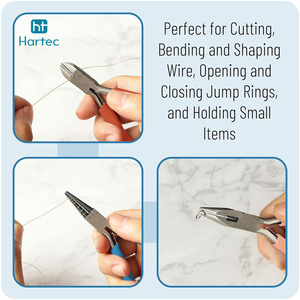 3 Piece Jewelry Making <b>Pliers</b> <b>Set</b> Precision Round Nose Flat Nose Wire Cutter <b>Set</b> Ergonomic Craft Tools for DIY Beadwork - Product Image 5