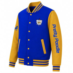 Veste universitaire Sigma Gamma Rho Sorority bleue avec broderie dorée de lettres grecques, style universitaire, veste de baseball élégante pour femmes - Product Image 2