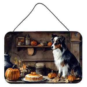 Australian Shepherd Pumpkin Wall Hanging New Multicolor Kitchen <b>Bar</b> Home Decor Aluminum Metal <b>Sign</b> 8HX12W Door Hanging Prints - Product Image 1