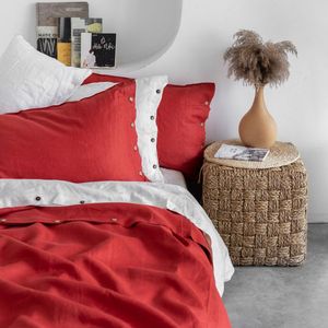 Parure de lit en lin 100% premium, tissu français, vente en gros, 4 pièces, 2 taies d'oreiller, housse de couette, drap-housse élastique, OEM ODM - Product Image 4
