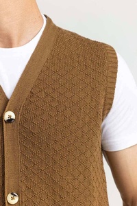 Pull en tricot respirant à manches longues pour homme, en laine/acrylique, couleur unie, personnalisable (couleur et logo) - Product Image 3