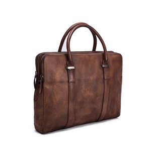 Sac pour ordinateur portable en cuir véritable de qualité export, idéal pour le bureau quotidien et les voyages d'affaires, au meilleur prix - Product Image 1