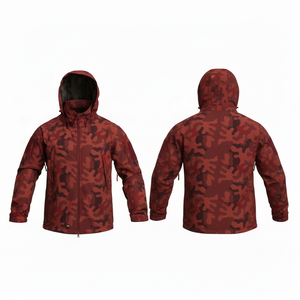 Heavy Weight Custom Waterproof Windproof Hooded Camouflage Jacket Outdoor Casual Lightweight Utility Coat with Full <b>Zip</b> Design - Product Image 6