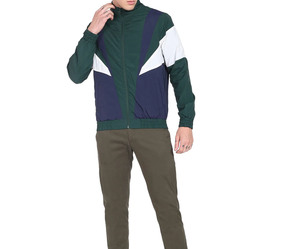 Men's Nylon Color Block <b>Jacket</b> Zipper Closure Stand Collar Sporty Windproof Windbreaker <b>Jacket</b> - Product Image 4