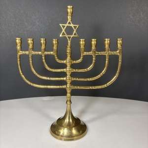 European Style 9 Arms Menorah Luxury Candle Stand For <b>Candlestick</b> <b>Brass</b> Candle Holder For Wedding Hanukkah Decoration Tabletop - Product Image 3