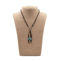 Pendentif Planche de Surf en Bois 6 cm pour Homme et Femme, Motif Fleur, Palmier, Dauphin sur Cordon Noir Réglable