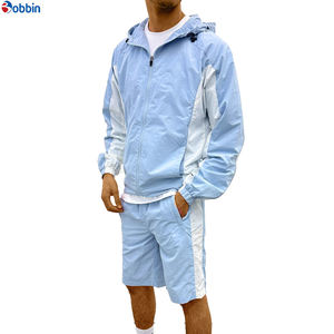 Conjuntos Deportivos Personalizados con Logotipo, Chaqueta Cortavientos y Pantalones Cortos para Hombre, Conjunto de Chaqueta Cortavientos y Pantalones Cortos con Bloques de Color Personalizados, Unisex - Product Image 1