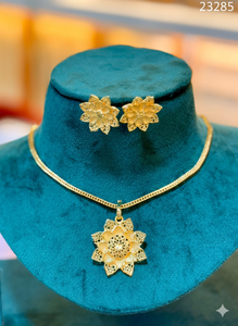 Elegante Juego de Collar Gargantilla Floral Chapado en Oro con Pendientes a Juego, Joyería Diaria para Mujer, Ideal para Regalo - Modelo 23273 - Product Image 6