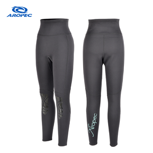 Pantalones de Buceo para Mujer Aropec de Neopreno de 1.5mm, Cintura Alta, Rodilleras Impresas de Goma, Costuras Planas, Leggings Térmicos de Neopreno OEM/ODM - Product Image 1