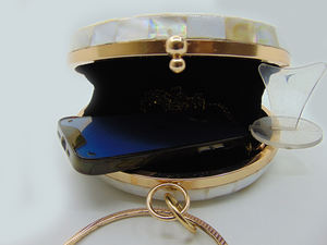 Pochette de soirée ovale élégante en nacre, nouveau style, personnalisable, très tendance pour femme - Product Image 6