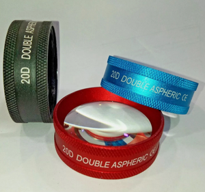 Lentille ophtalmique double asphérique 20D en 3 parties pour examen de la rétine, avec étui rigide - Product Image 3