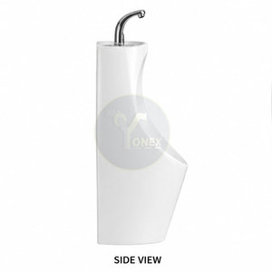 Urinoir mural compact de petite taille pour hommes, idéal pour les salles de bain à domicile, économise l'espace, avec système de chasse d'eau. - Product Image 4