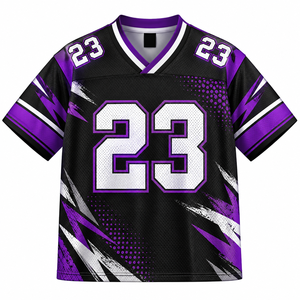 Camiseta de Fútbol Retro OEM con Cuello en V, Manga Corta, Secado Rápido, Impresión por Transferencia de Calor, Logotipo, Nombre y Número Personalizados - Product Image 1