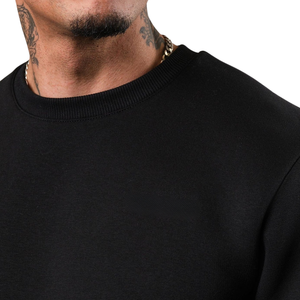 Mens Black Crew Neck Tracksuit Casual <b>Athletic</b> Gymwear Sweatshirt and Jogger Set Winter Sports Activewear Streetwear Comfortable - Product Image 6