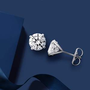 Womens Lab Grown Diamond <b>Silver</b> <b>Stud</b> <b>Earrings</b> Luxury IGI Certified Round Brilliant Cut 925 F Color High Purity - Product Image 4