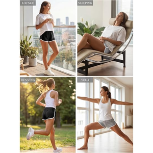 Pantalones Cortos Deportivos de Mezclilla Vintage para Mujer, Paquete de 2, Corte Regular, Cintura Elástica, Ligeros, Transpirables, Ecológicos, para Otoño, Correr, Gimnasio - Product Image 6