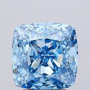 Diamante Cultivado en Laboratorio Certificado por IGI, Corte Cojín Azul Intenso, Claridad VVS2, 3.04 Quilates, Corte Brillante Modificado para Joyería - Product Image 2