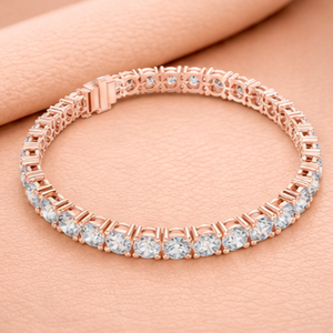 Bracelet tennis en diamants argentés, clarté VVS1-VVS2, 14 carats, certifié IGI, bijoux de mariage pour femmes, style classique, coupe brillante tendance - Product Image 1
