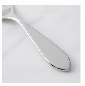 Couteau à gâteau élégant et simple, finition argentée brillante, spatule et couteau de service pour cérémonies et mariages - Product Image 2