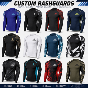 Custom Lightweight Rash Guard Long Sleeve Breathable Quick Dry <b>Compression</b> Training <b>Shirt</b> with Personalized Logo - Product Image 2
