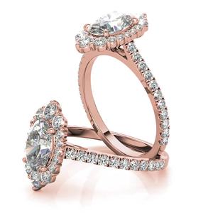 แหวนหมั้นเพชรทรงรี 18k/22k เพชรเลี้ยงในห้องปฏิบัติการ ประดับด้วยเพชรแบบไล่ระดับ ได้รับการรับรองจาก IGI ทองคำแท้ ดีไซน์น่ารัก เหมาะสำหรับงานแต่งงานของเจ้าสาว - Product Image 2