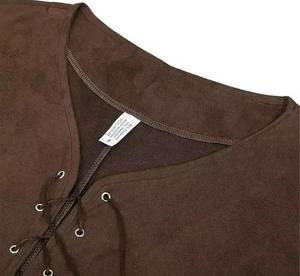 Men's Polyester Cotton Breathable O-Neck <b>Lace</b>-Up Sleeveless Punk Style <b>Vest</b> with Hollow Out Decoration - Product Image 3