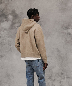 Sweat à capuche de luxe épais, coupe classique, imprimé numérique vintage, épaules tombantes, vente en gros, personnalisable OEM, pour homme - Product Image 6