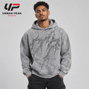 Sudadera con capucha Premium para hombre con lavado ácido, textura distintiva de lavado mármol y estilo contemporáneo para colecciones de ropa de moda. - Product Image 1