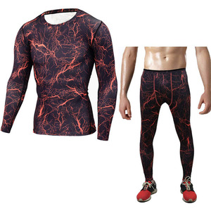 <b>Compression</b> Wear Stylish Appearance Gym Sports Style Fabric Material Rash Guard Long Sleeves Men's with Quick Dry - Product Image 5