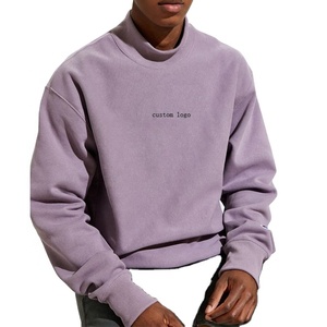 Homme <b>Men's</b> <b>Turtle</b> <b>Neck</b> Long Sleeves Acid Wash Genser Purple Custom Embroidered Pullover Svitcemizo - Product Image 4