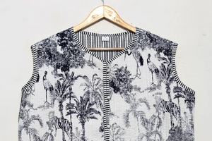 Chaquetas acolchadas de retales Chaqueta de edredón reversible Chaqueta acolchada de rayas para mujer - Product Image 3