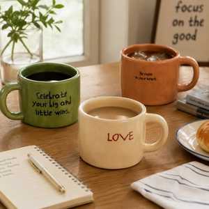 Hand-Made Ceramic <b>Mug</b> Green Checkered Cherry Pattern Cute Design Heat-Resistant Dishwasher Safe Home Use - Product Image 3