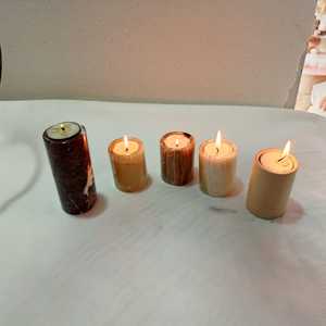 Handmade Eco-Friendly Durable Cylindrical Marble <b>Tea</b> <b>Light</b> <b>Holder</b> Christmas Home Decoration Natural Stone Votive <b>Holder</b> - Product Image 3