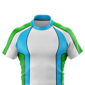 Maillot de rugby unisexe personnalisé imprimé de haute qualité, antibactérien, durable, écologique, respirant, séchage rapide, 100% polyester, manches courtes - Product Image 4