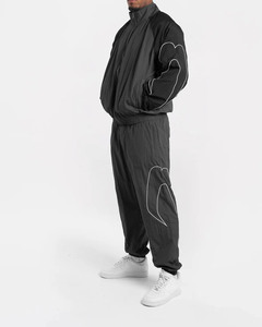 Mens <b>Reflective</b> Windbreaker Tracksuit Set Lightweight Zip Up <b>Jacket</b> and Jogger Pants Streetwear Sportswear Outfit Waterproof <b>Run</b> - Product Image 1