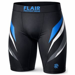 Shorts de compression unisexes bleu/noir de qualité supérieure - Product Image 1