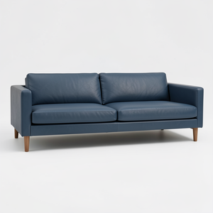 Sofá Moderno de Mediados de Siglo con Tapicería de Cuero Genuino, Muebles Elegantes para Sala de Estar, Sofá para Interiores de Hogar Moderno - Product Image 1