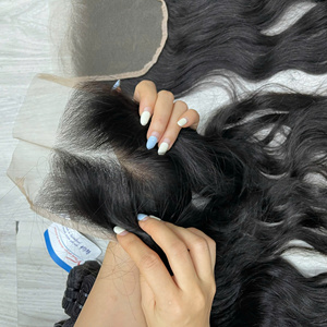 Perruques en cheveux humains avec closure en dentelle transparente et dentelle frontale, cheveux bruts, fournisseur de cheveux naturels, closure en dentelle, cheveux raides, couleur naturelle. - Product Image 3