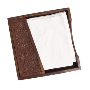 Handmade Wooden Napkin Holder Carved <b>Tissue</b> Box Dispenser Table Mat for Kitchen Dining <b>Wedding</b> - Product Image 1