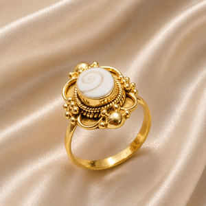 Natural Oval Shiva Eye Shell <b>Ring</b> 925 Sterling <b>Silver</b> Handmade Vintage <b>Statement</b> <b>Ring</b> Rose Gold and Yellow Gold Plated Jewelry - Product Image 4