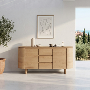 Commode en bois massif Kairo avec 3 tiroirs, design moderne pour chambre et salon, meuble de rangement écologique et durable - Product Image 5