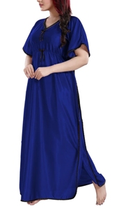 New Style Breathable Moroccan <b>Kaftan</b> Dress Batwing Wide Sleeve VNeck Polyester Regular Fit Floor Length Casual Evening Party - Product Image 2