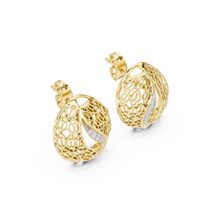 Ensemble de clous d'oreilles en diamant de laboratoire ETERNA SWIRAL FILIGREE, or jaune 18 carats plaqué rhodium, luxe certifié, pour fiançailles, mariage, soirée - Product Image 3