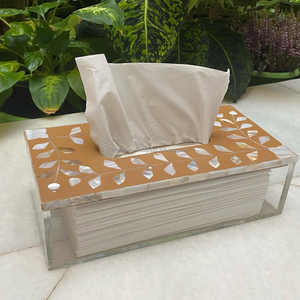 Boîte à mouchoirs de style classique, durable, écologique, fabriquée à la main, avec logo personnalisé, porte-serviettes, décoration d'intérieur haut de gamme - Product Image 1